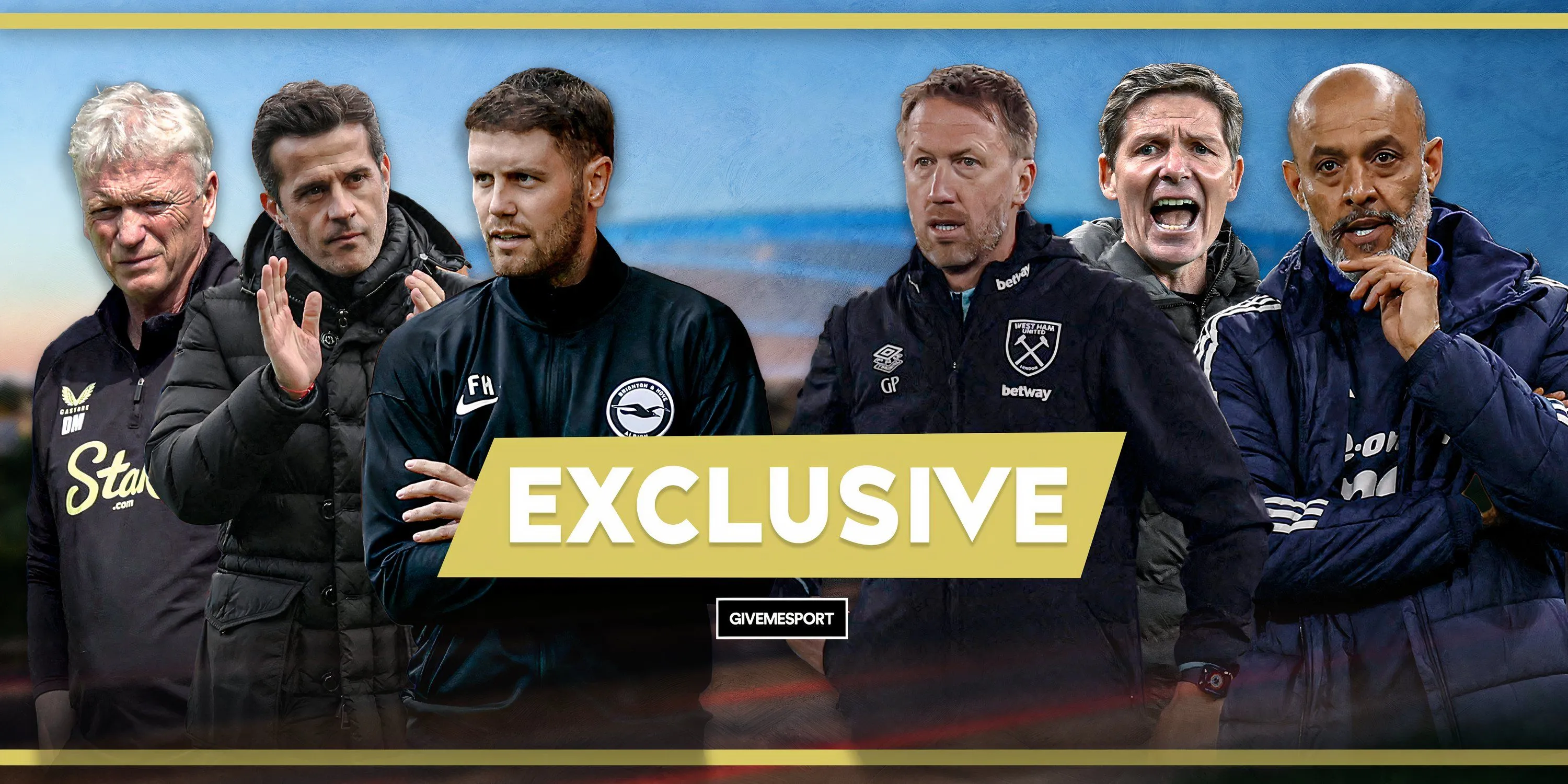 Ảnh ghép các HLV Premier League bao gồm David Moyes, người không còn dẫn dắt Everton