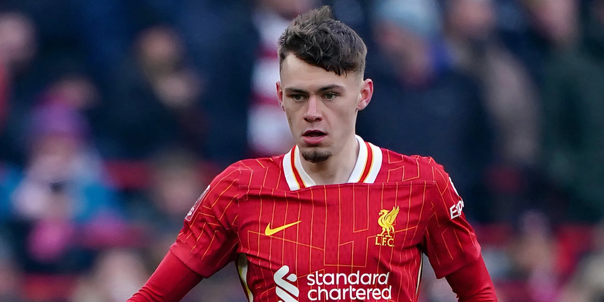 Hậu vệ phải Conor Bradley của Liverpool trong trận đấu