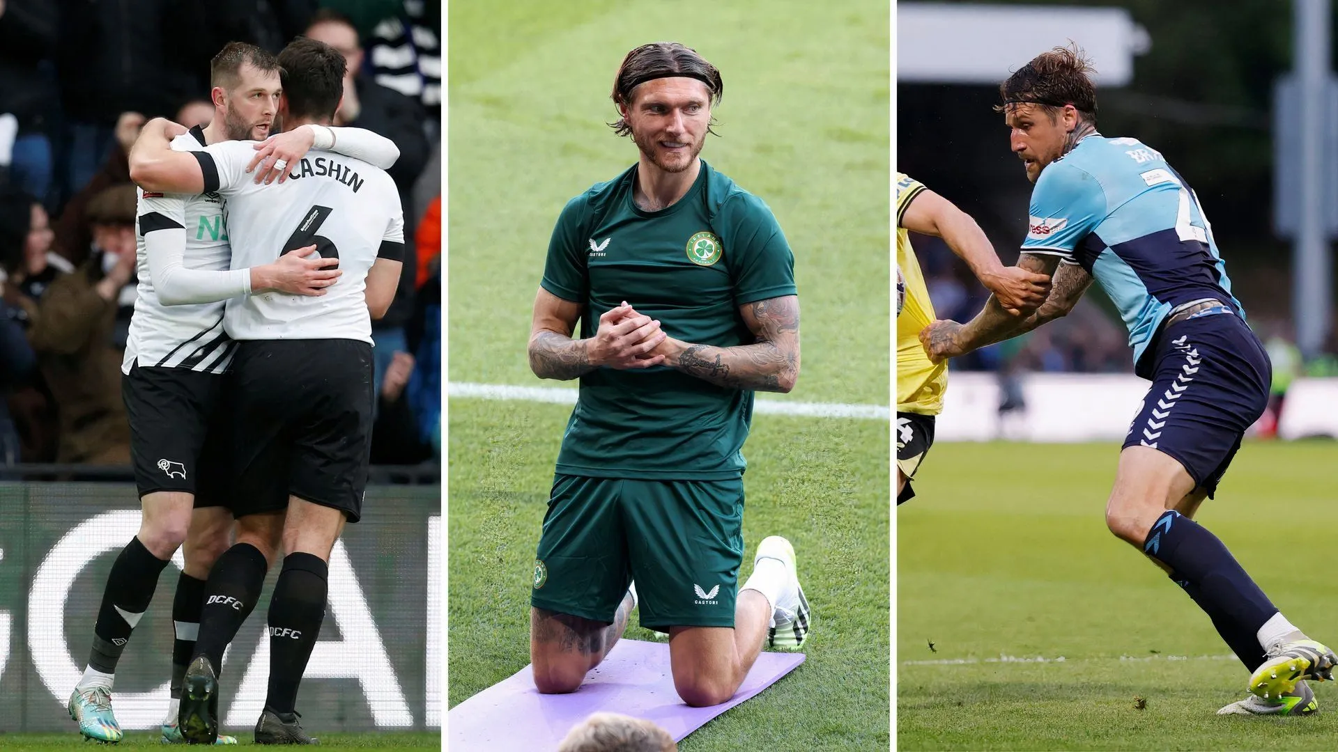 Tom Barkhuizen, Jeff Hendrick và Sonny Bradley, ba trong số tám cầu thủ rời Derby County
