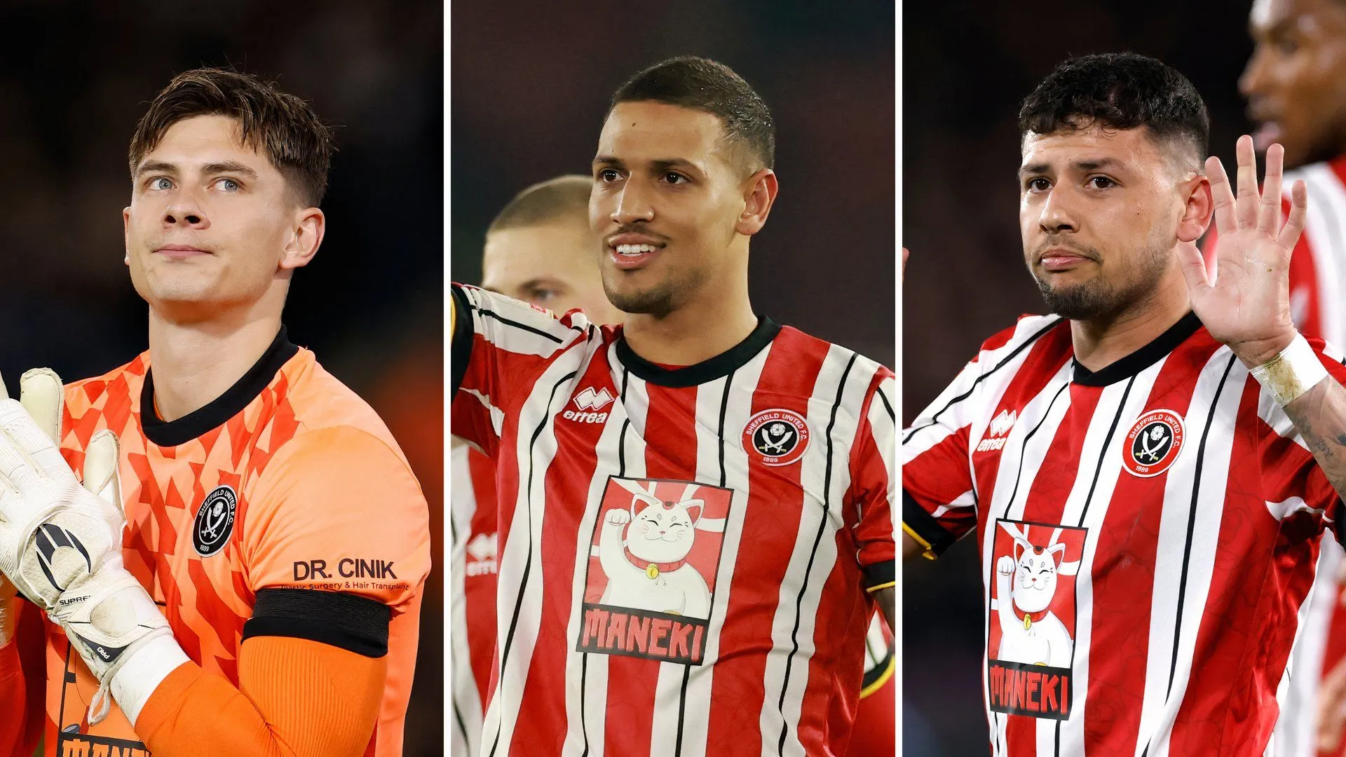 Vini Souza, Gus Hamer và Michael Cooper - những trụ cột có thể rời Sheffield United nếu không thăng hạng Premier League.