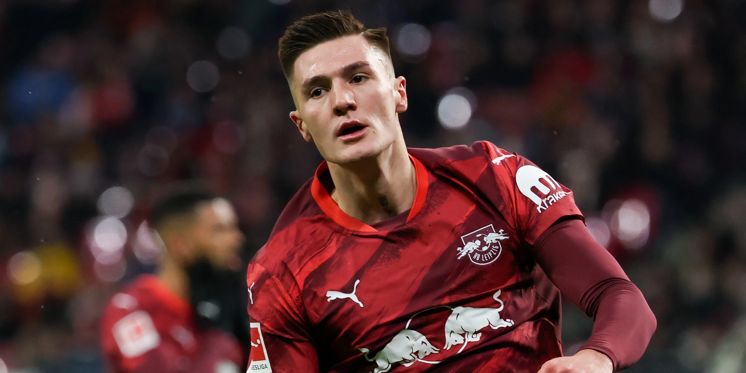 Benjamin Sesko trong màu áo RB Leipzig đang thi đấu