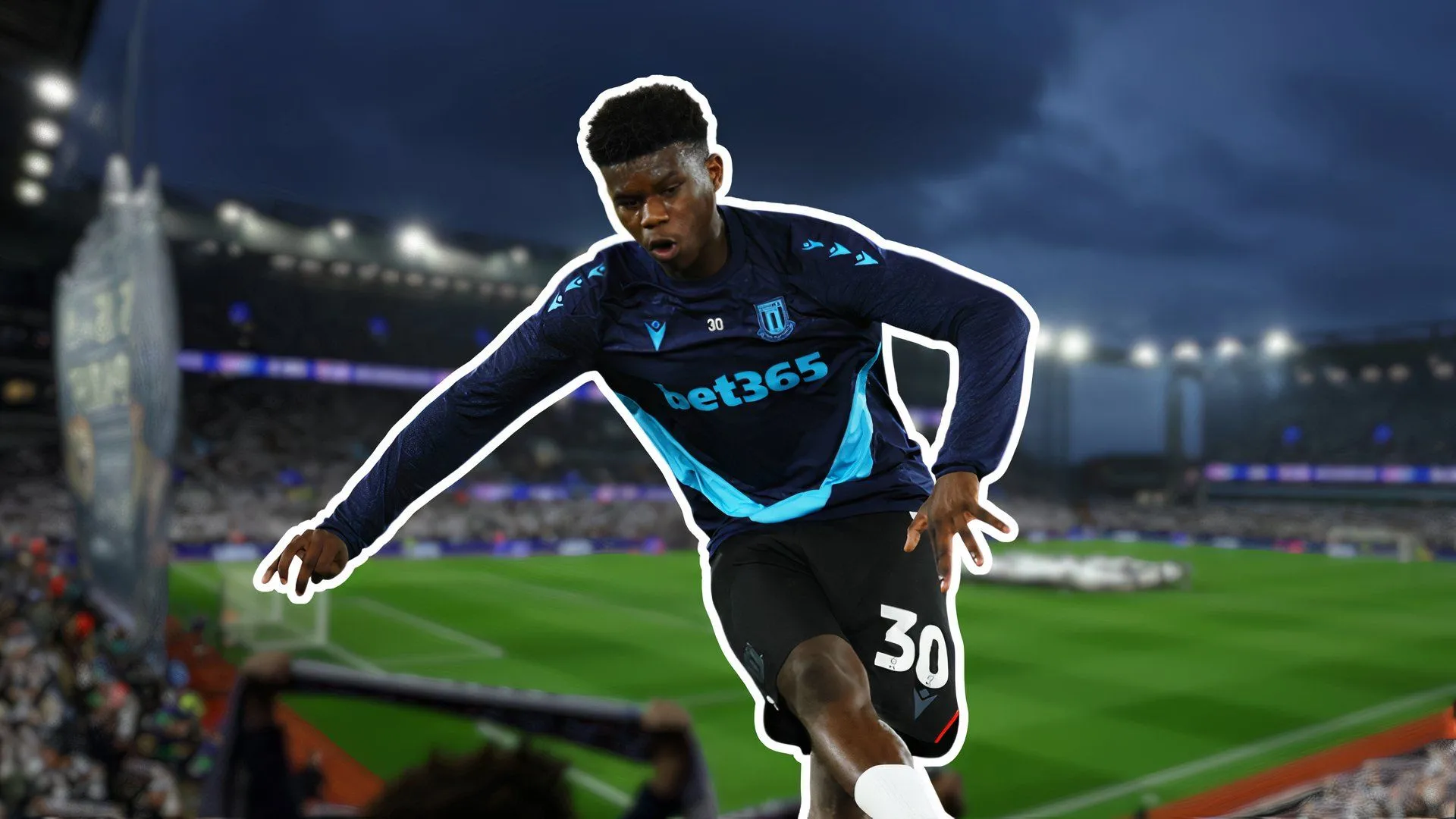 Một cầu thủ Stoke City trên sân tập
