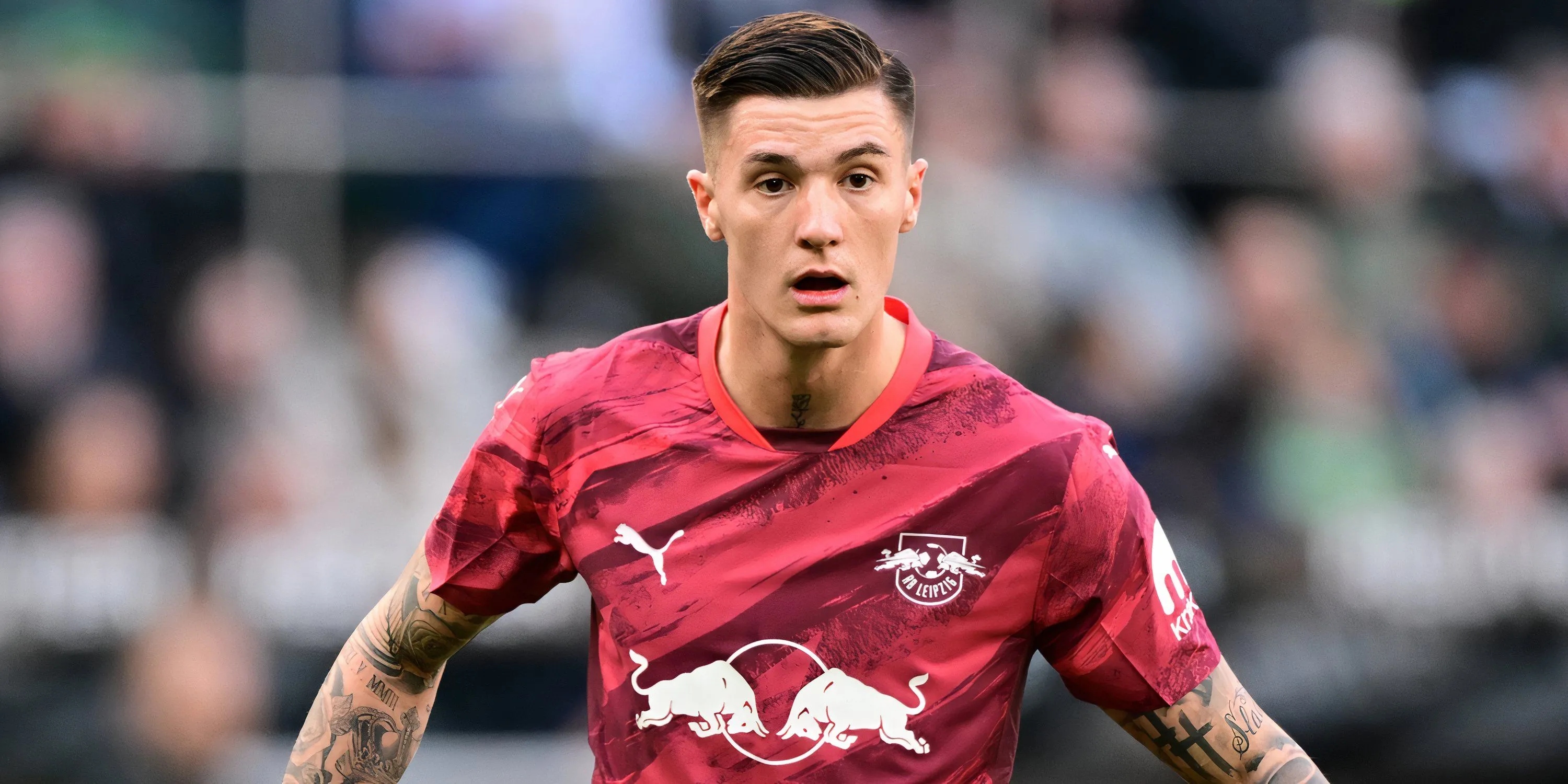 Tiền đạo Benjamin Sesko trong màu áo RB Leipzig