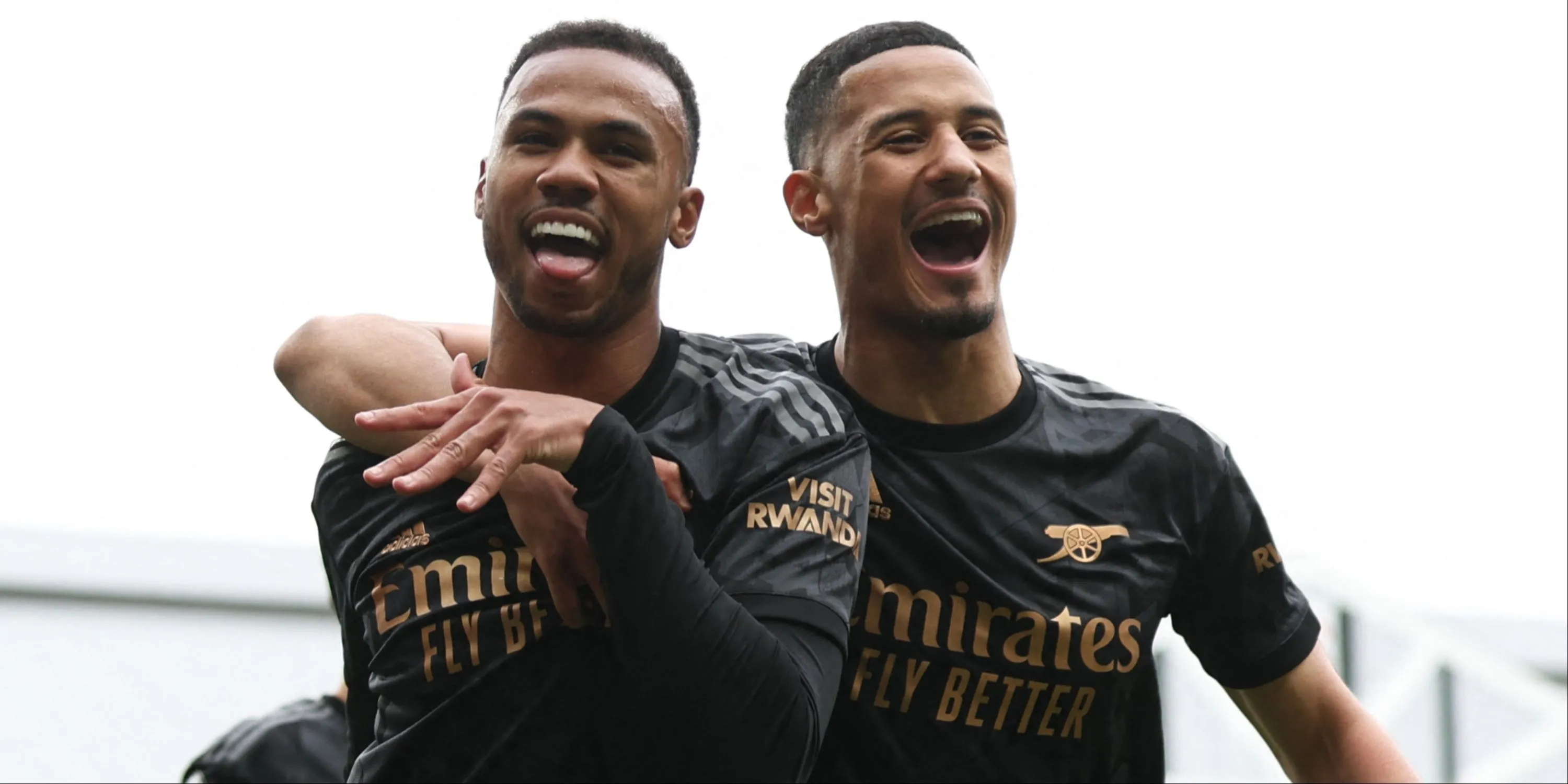 Bộ đôi trung vệ William Saliba và Gabriel Magalhaes của Arsenal.