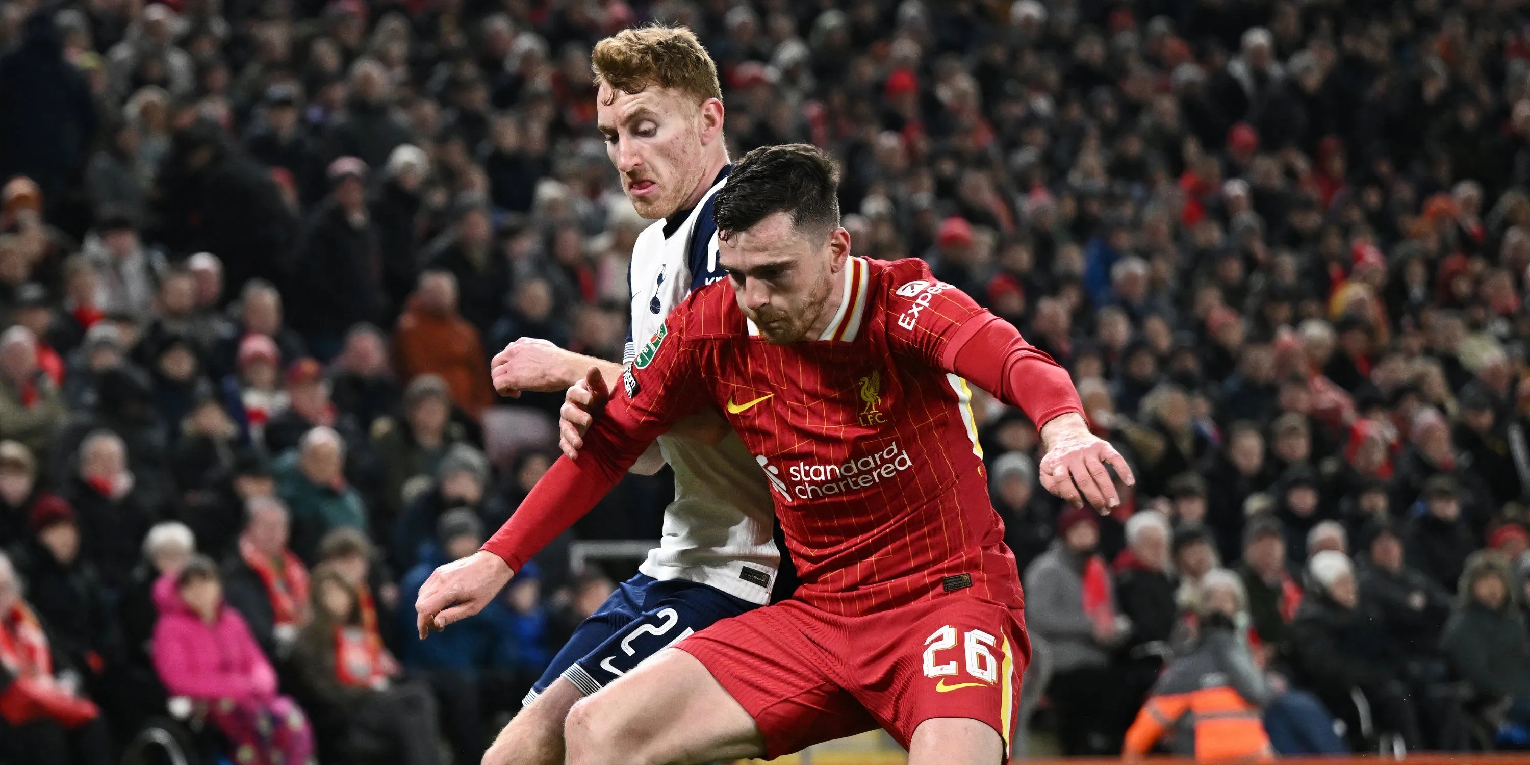 Dejan Kulusevski của Spurs thi đấu trước Liverpool