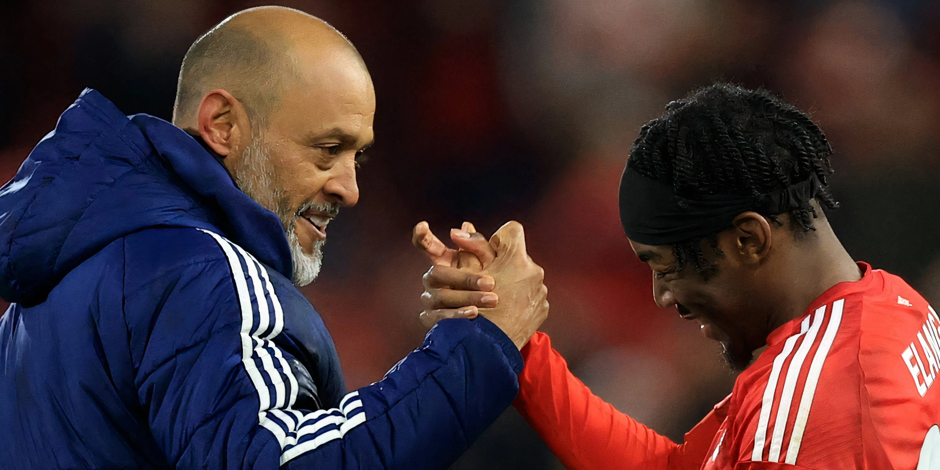 HLV Nuno Espirito Santo và cầu thủ Nottingham Forest Anthony Elanga