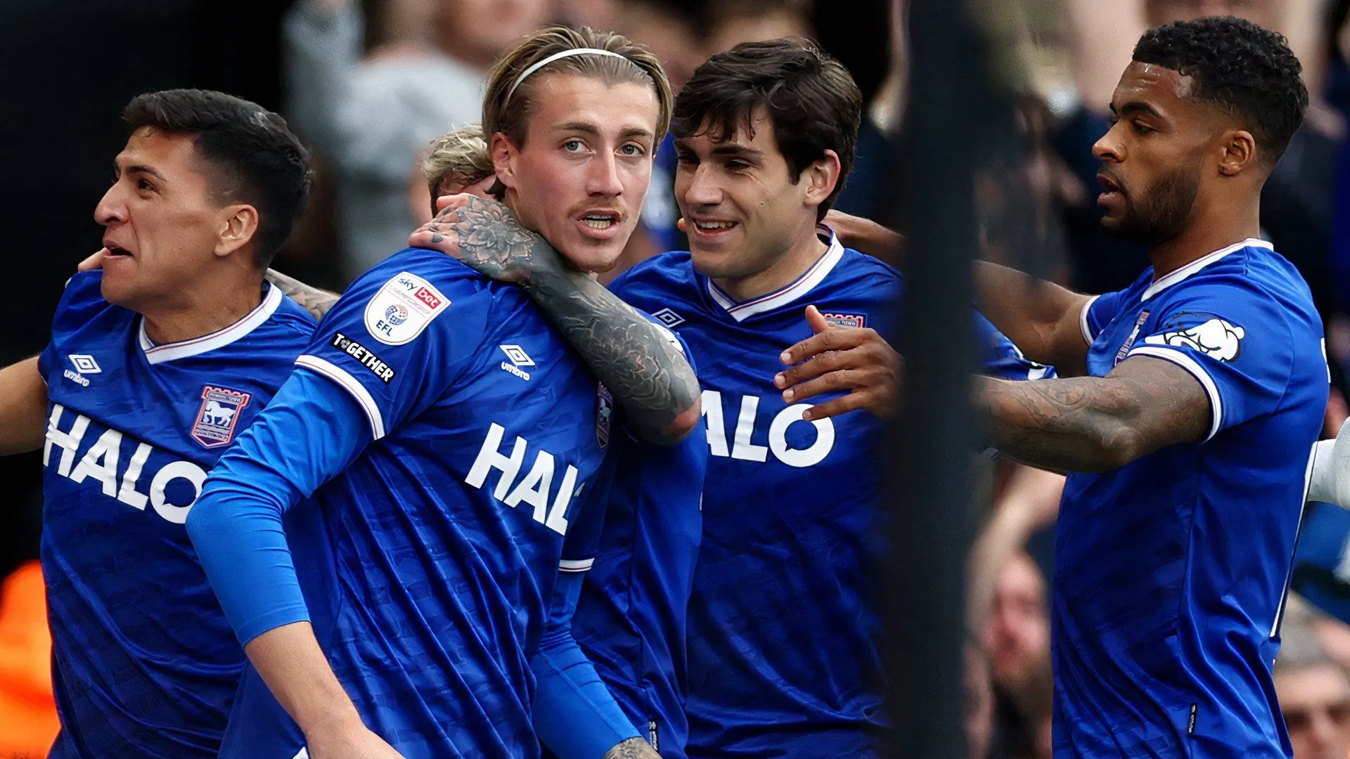 Jack Clarke ăn mừng bàn thắng cho Ipswich Town trước Norwich City, thể hiện phong độ khởi sắc mùa này
